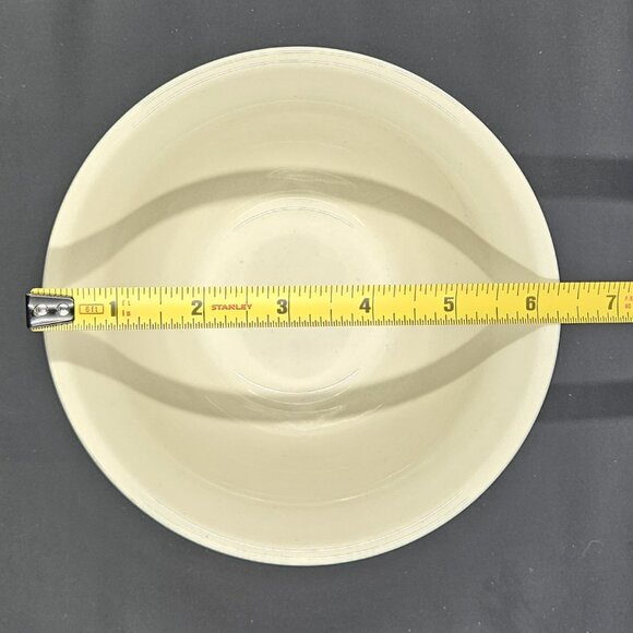 Friendship Pottery Mixing Bowl Roseville Ohio 2 Blue Stripes on Cream Like New! - Picture 8 of 10